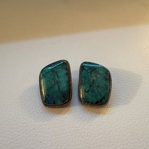 Vintage Turquoise clip on earrings 925